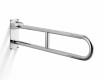 Barre d'appui pour personnes en situation de handicap, Ø 32, courbée et rabattable, modèle STANDARD - 80 cm / acier inoxydable poli