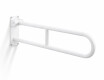 Barre d'appui pour personnes en situation de handicap, Ø 32, courbée et rabattable, modèle STANDARD - 80 cm / acier inoxydable, blanc mat