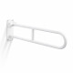 Barre d'appui pour personnes en situation de handicap, Ø 32, courbée et rabattable, modèle STANDARD - 80 cm / acier inoxydable, blanc mat #1