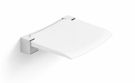 Siège de douche pliable / blanc mat, chrome