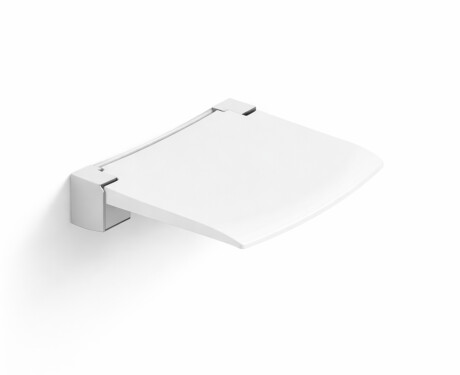Siège de douche pliable / blanc mat, chrome