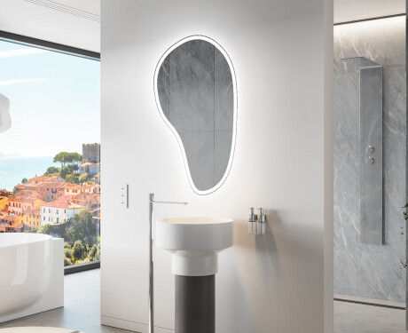 Miroir de salle de bains LED de forme irrégulière S222