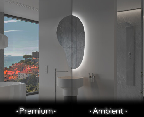 Miroir de salle de bains LED de forme irrégulière S222