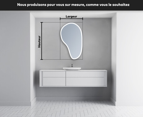 Miroir de salle de bains LED de forme irrégulière S222 #4
