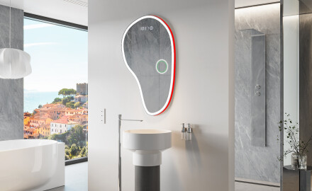 Miroir de salle de bains LED de forme irrégulière S222