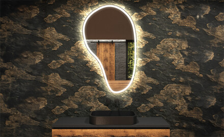 Miroir de salle de bains LED de forme irrégulière S222