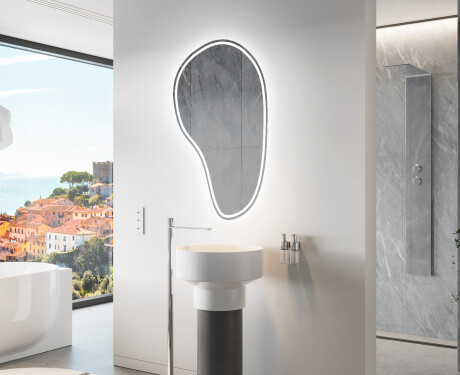 Miroir de salle de bains LED de forme irrégulière S223