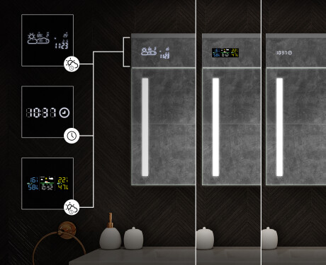 Meuble de salle de bain avec miroir LED L02 Emily 66,5 x 72 cm en coloris Chêne Oslo #4