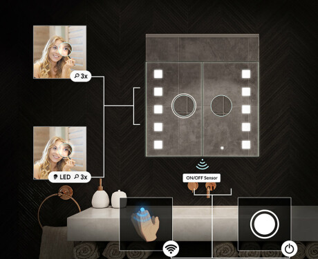 Armoire De Toilette À Miroir Lumineux - L03 Emily 66,5 x 72cm #5