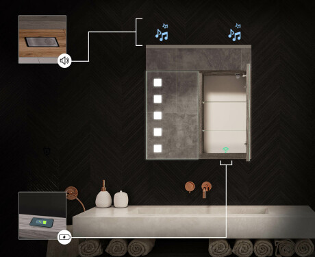 Armoire De Toilette À Miroir Lumineux - L03 Emily 66,5 x 72cm #7