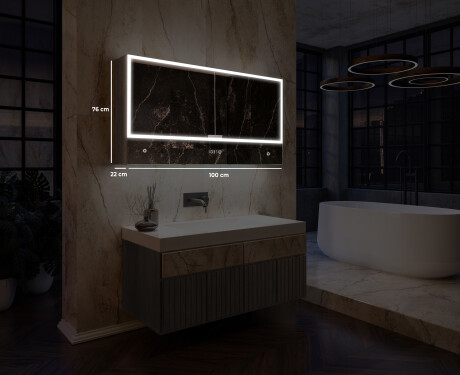 Armoire Salle De Bain Miroir Lily - 2 Portes 100 x 72,5cm #2