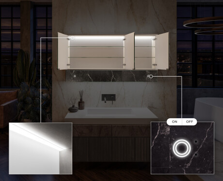 Armoire Salle De Bain Miroir Lily - 3 Portes 100 x 72,5cm #6