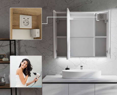 Armoire De Toilette À LED - Clara 70 x 60cm #5