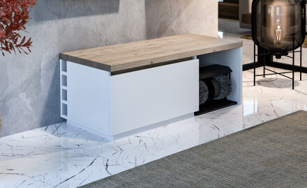 Armoire À Chaussures Avec Nettoyeur De Chaussures - Olivia 110 x 45cm