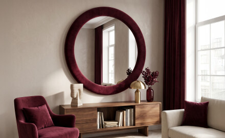 Miroir ovale avec cadre rembourré doux - Velora Ovale