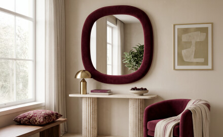 Miroir design rembourré - Velora Arco