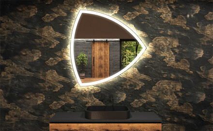 Miroir de salle de bains LED de forme irrégulière T222