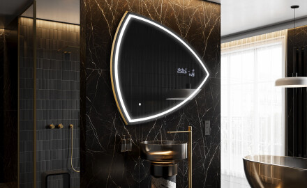 Miroir de salle de bains LED de forme irrégulière T223