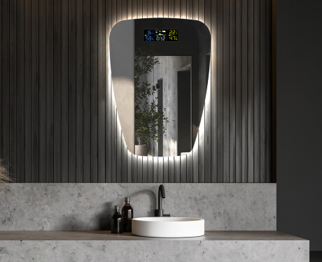 Miroir de salle de bains LED de forme irrégulière Z221 #6