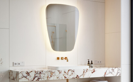 Miroir de salle de bains LED de forme irrégulière Z221