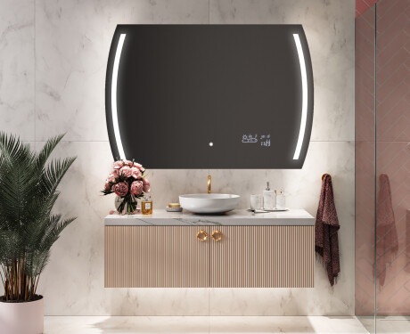 Arrondie Illumination LED Miroir Sur Mesure Eclairage Salle De Bain L67 #9