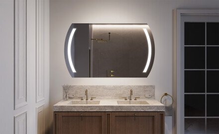 Arrondie Illumination LED Miroir Sur Mesure Eclairage Salle De Bain L67