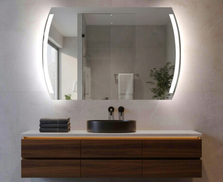 Arrondie Illumination LED Miroir Sur Mesure Eclairage Salle De Bain L68