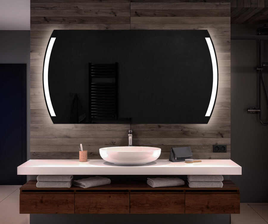 Arrondie Illumination LED Miroir Sur Mesure Eclairage Salle De Bain L147 -  Artforma