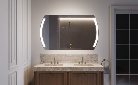 Arrondie Illumination LED Miroir Sur Mesure Eclairage Salle De Bain L68