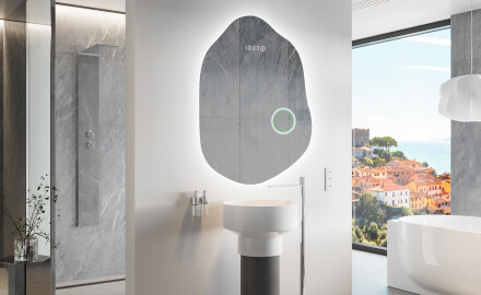 Miroir de salle de bains LED de forme irrégulière E221