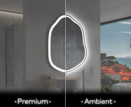 Miroir de salle de bains LED de forme irrégulière E222