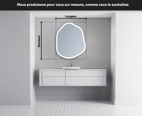 Miroir de salle de bains LED de forme irrégulière E222 #5