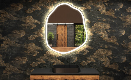 Miroir de salle de bains LED de forme irrégulière E222