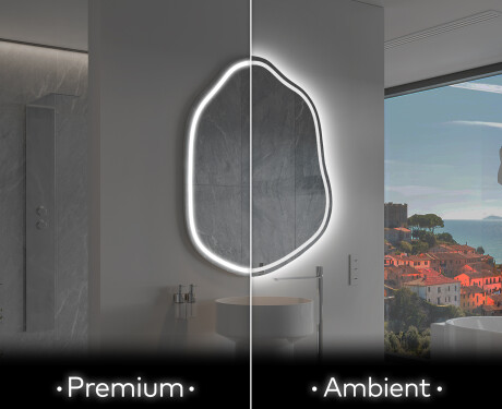 Miroir de salle de bains LED de forme irrégulière E223