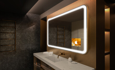 Arrondie Illumination LED Miroir Sur Mesure Eclairage Salle De Bain L141