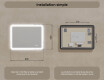 Miroir de salle de bains arrondi avec éclairage LED, bicolore, interrupteur tactile, tapis chauffant #8