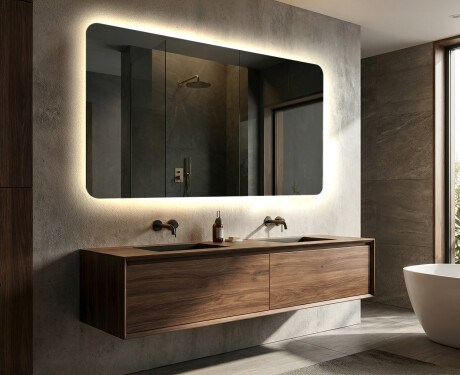 Arrondie Illumination LED Miroir Sur Mesure Eclairage Salle De Bain L142