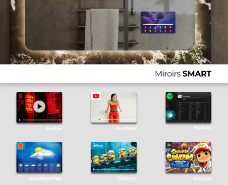 Arrondie Illumination LED Miroir Sur Mesure Eclairage Salle De Bain L142 #3