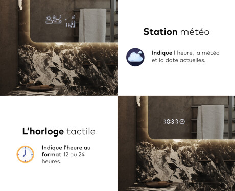 Arrondie Illumination LED Miroir Sur Mesure Eclairage Salle De Bain L142 #7