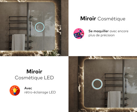 Arrondie Illumination LED Miroir Sur Mesure Eclairage Salle De Bain L142 #8