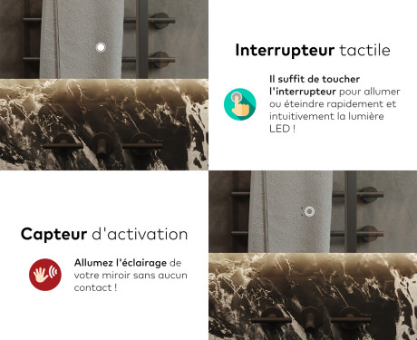 Arrondie Illumination LED Miroir Sur Mesure Eclairage Salle De Bain L142 #9