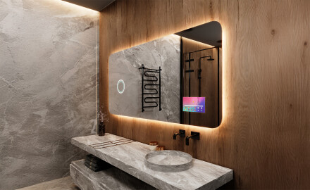 Arrondie Illumination LED Miroir Sur Mesure Eclairage Salle De Bain L142