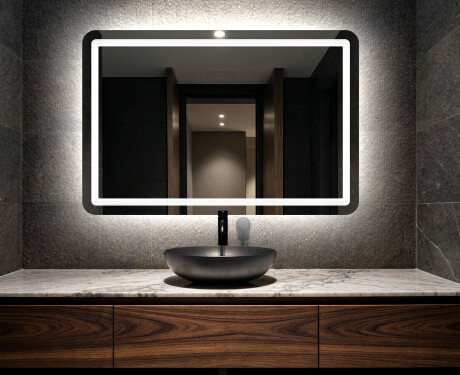 Arrondie Illumination LED Miroir Sur Mesure Eclairage Salle De Bain L143