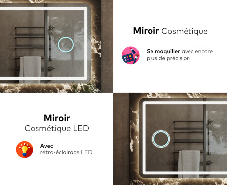 Arrondie Illumination LED Miroir Sur Mesure Eclairage Salle De Bain L143 #8