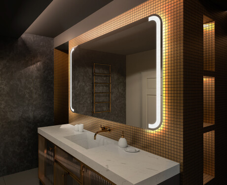 Arrondie Illumination LED Miroir Sur Mesure Eclairage Salle De Bain L144