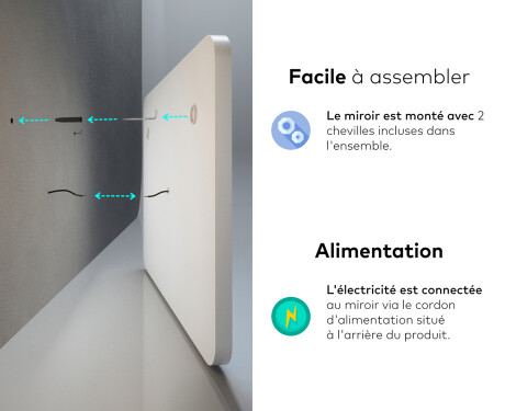 Arrondie Illumination LED Miroir Sur Mesure Eclairage Salle De Bain L144 #11