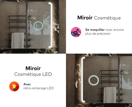 Arrondie Illumination LED Miroir Sur Mesure Eclairage Salle De Bain L144 #8