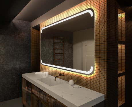 Arrondie Illumination LED Miroir Sur Mesure Eclairage Salle De Bain L145