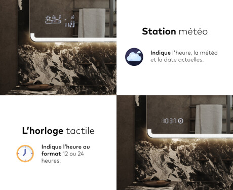 Arrondie Illumination LED Miroir Sur Mesure Eclairage Salle De Bain L145 #7