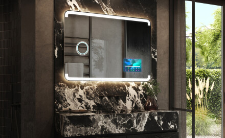 Arrondie Illumination LED Miroir Sur Mesure Eclairage Salle De Bain L145